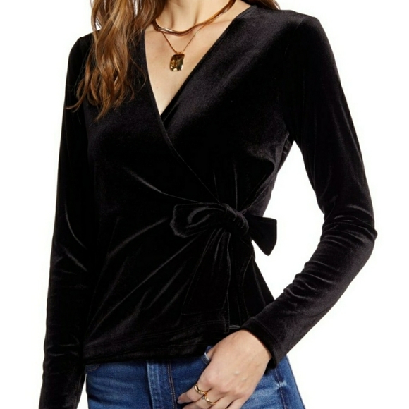 Halogen Tops - NWT Halogen Velvet Wrap Top